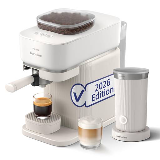 Philips Baristina BAR308/00 mit Milchaufschäumer, Weiß – Produktansicht 1