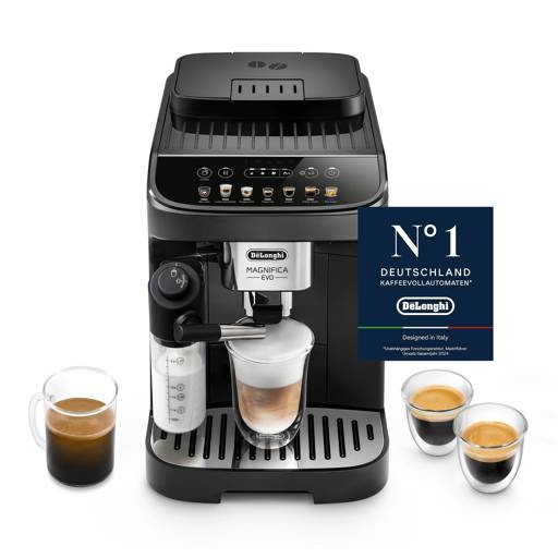 De’Longhi Magnifica Evo Kaffeevollautomat, 7 Getränke, Schwarz – Produktansicht 1