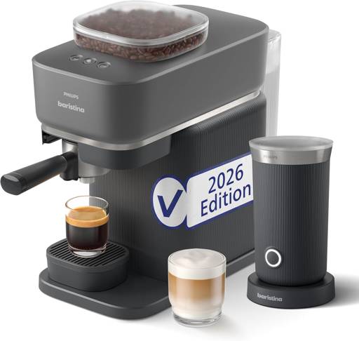 Philips Baristina BAR308/60 mit Milchaufschäumer, Schwarz – Produktansicht 1