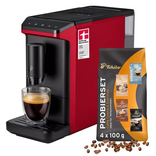 Tchibo Esperto mini Kaffeevollautomat, Rot – Produktansicht 1