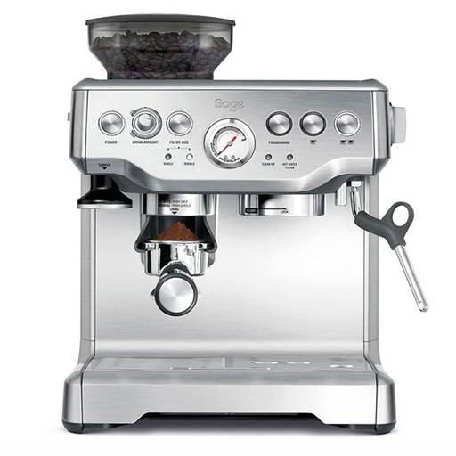 Sage - The Barista Express - Kaffeemaschine mit manuellem Milchaufschäumer & integriertem Mahlwerk - 16 Mahlgradeinstellungen, automatisches Mahlen, individueller Milchschaum - Gebürsteter Edelstahl