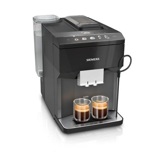 Siemens Kaffeevollautomat EQ500 TP511E19, App-Steuerung, Cold Brew, Vollfarbdisplay, Doppeltassenfunktion, autom. Dampfreinigung, einfache Wartung, schwarz