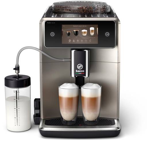 Philips Xelsis Deluxe Kaffeevollautomat mit 22 Kaffeespezialitäten, WLAN-Konnektivität, intuitives 5"-Touchdisplay, 8 Benutzerprofile, Keramikmahlwerk, ‎Metall (SM8782/30)